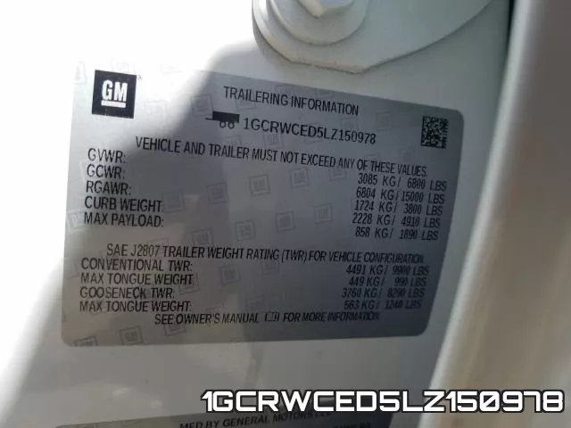 1GCRWCED5LZ150978 фото 2