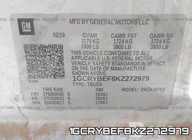 1GCRYBEF8KZ272979 фото 10