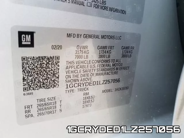 1GCRYDED1LZ257056 фото 2