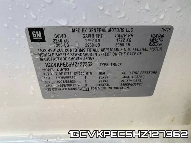1GCVKPEC5HZ127362 фото 2