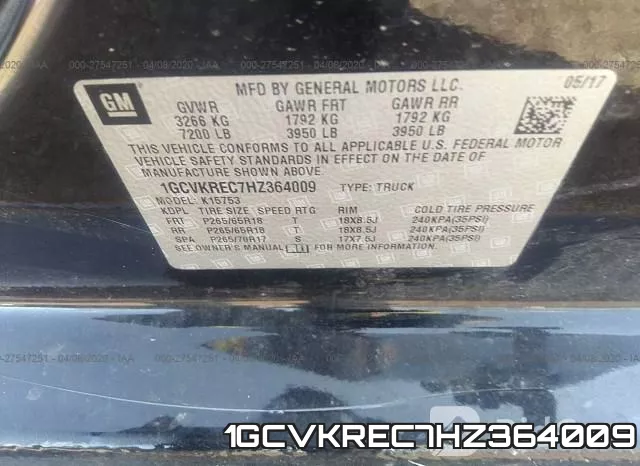 1GCVKREC7HZ364009 фото 10