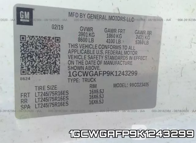 1GCWGAFP9K1243299 фото 10