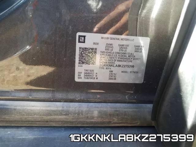 1GKKNKLA8KZ275399 фото 2