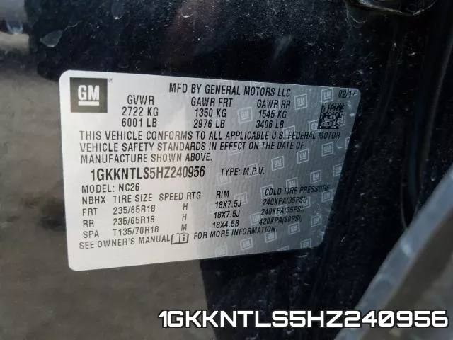 1GKKNTLS5HZ240956 фото 2