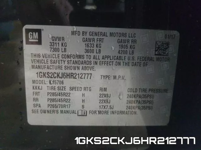 1GKS2CKJ6HR212777 фото 2