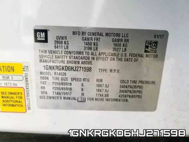 1GNKRGKD6HJ271598 фото 2