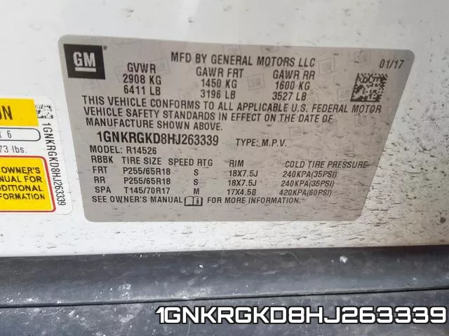 1GNKRGKD8HJ263339 фото 2