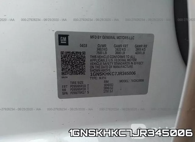 1GNSKHKC7JR345006 фото 10