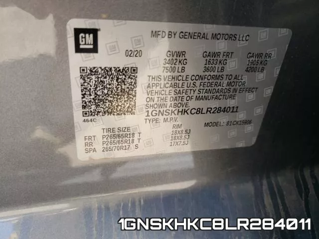 1GNSKHKC8LR284011 фото 2