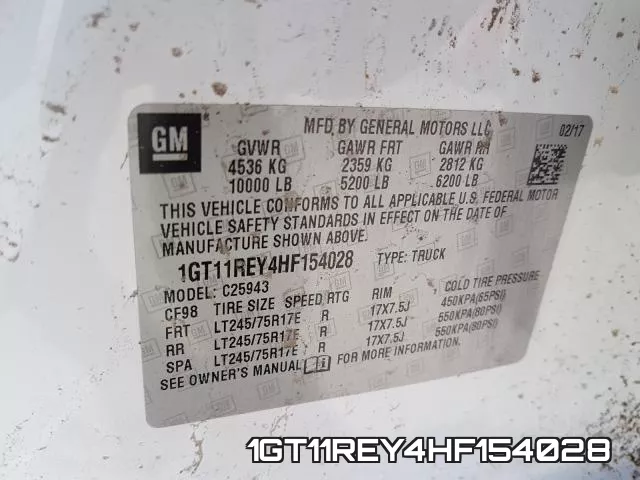 1GT11REY4HF154028 фото 2
