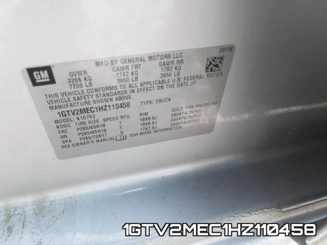 1GTV2MEC1HZ110458 фото 2