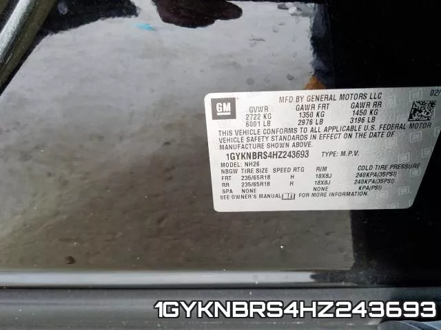 1GYKNBRS4HZ243693 фото 2