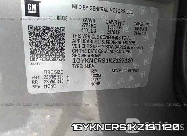 1GYKNCRS1KZ137120 фото 10