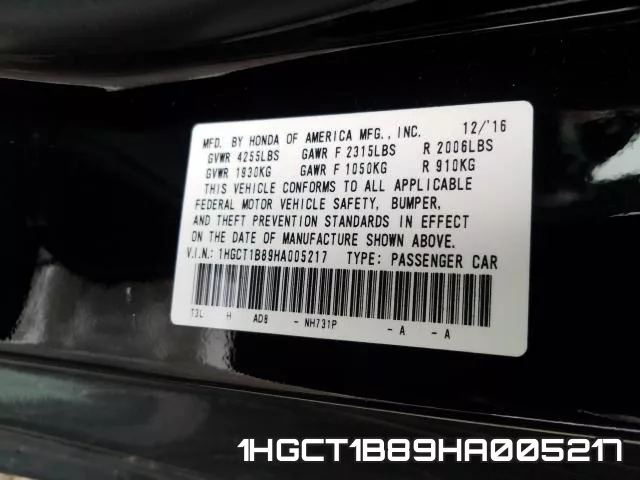 1HGCT1B89HA005217 фото 2