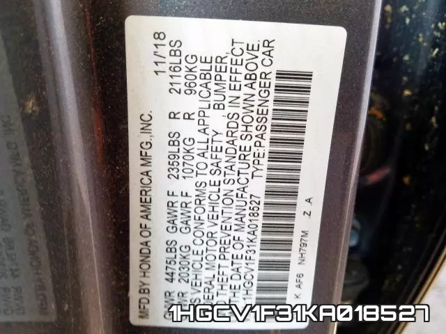 1HGCV1F31KA018527 фото 2