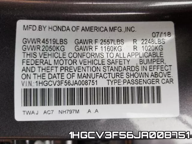 1HGCV3F56JA008751 фото 2