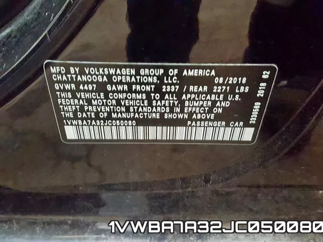 1VWBA7A32JC050080 фото 2