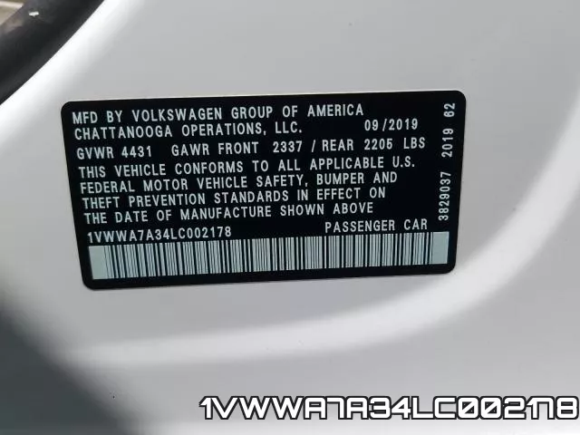 1VWWA7A34LC002178 фото 2