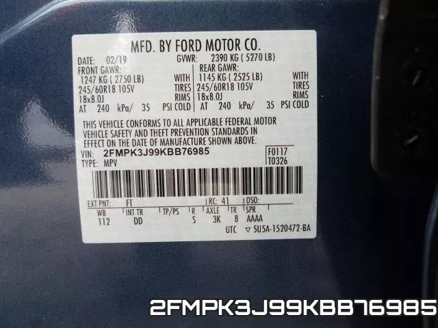 2FMPK3J99KBB76985 фото 2