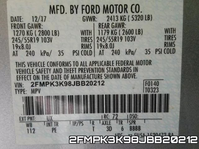 2FMPK3K98JBB20212 фото 2