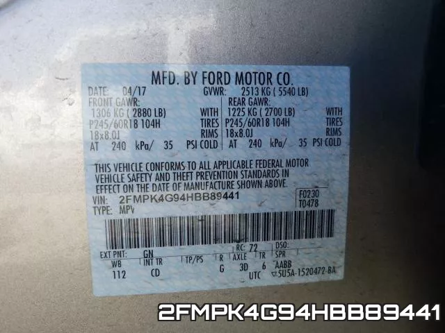 2FMPK4G94HBB89441 фото 2