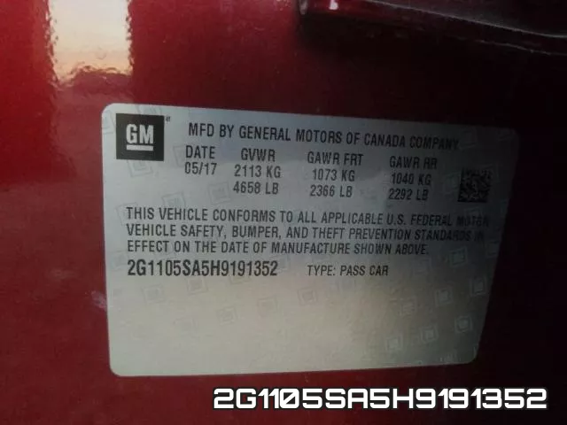 2G1105SA5H9191352 фото 2
