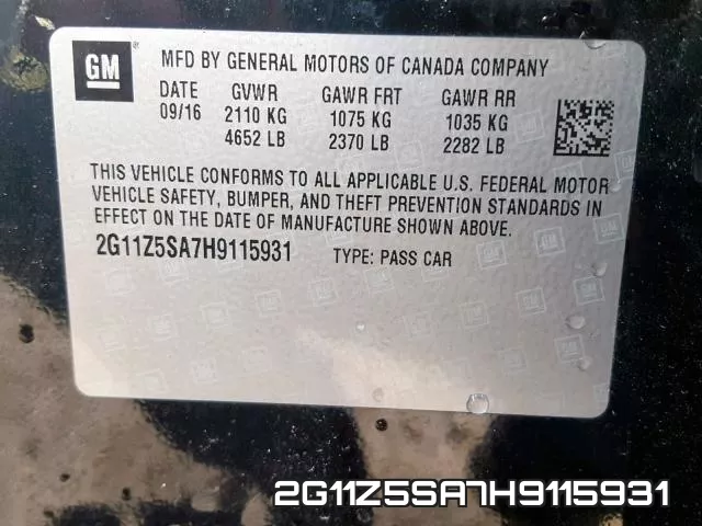 2G11Z5SA7H9115931 фото 2