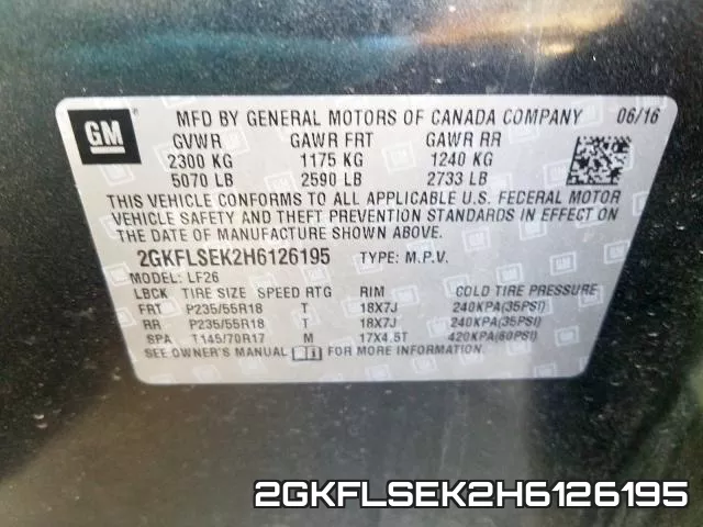 2GKFLSEK2H6126195 фото 2