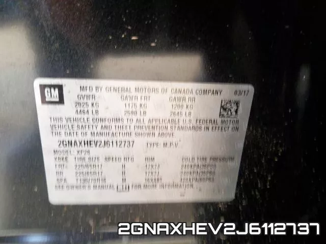 2GNAXHEV2J6112737 фото 2