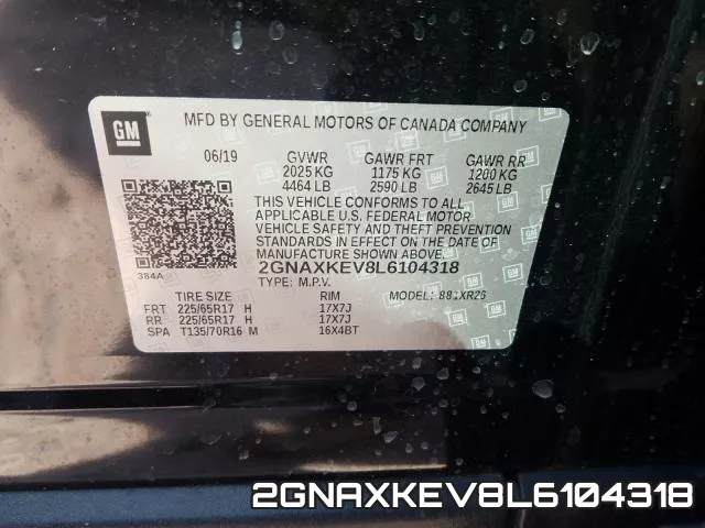 2GNAXKEV8L6104318 фото 2