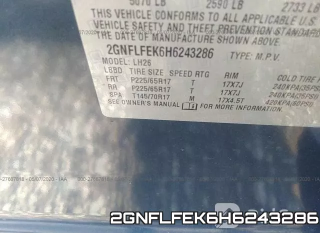 2GNFLFEK6H6243286 фото 10