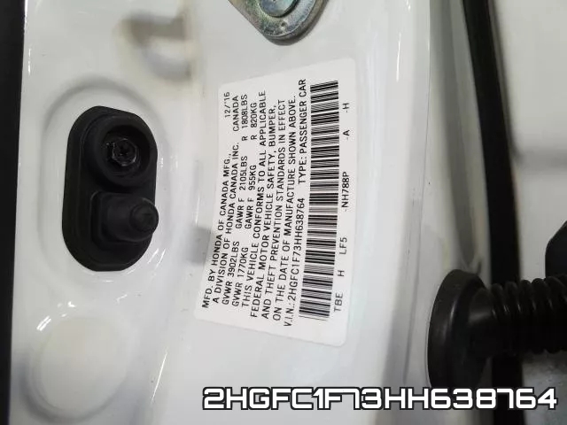 2HGFC1F73HH638764 фото 2