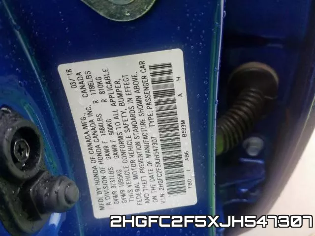 2HGFC2F5XJH547307 фото 2