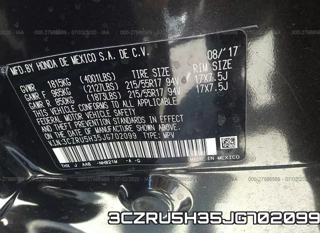 3CZRU5H35JG702099 фото 10