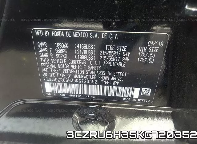 3CZRU6H35KG720352 фото 10