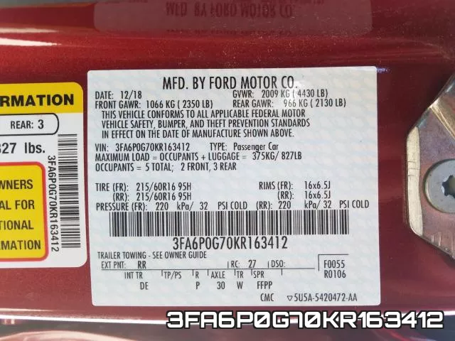 3FA6P0G70KR163412 фото 2