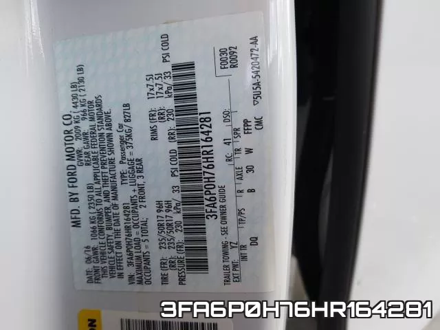 3FA6P0H76HR164281 фото 2