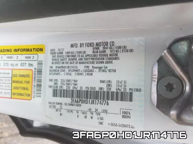 3FA6P0HD1JR174776 фото 2