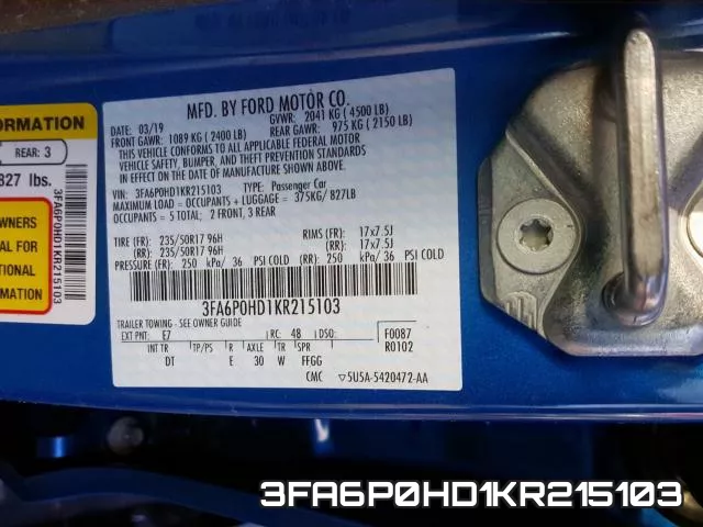 3FA6P0HD1KR215103 фото 2