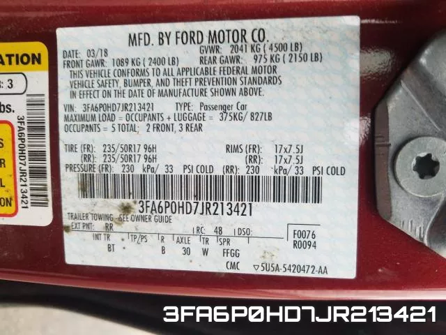3FA6P0HD7JR213421 фото 2