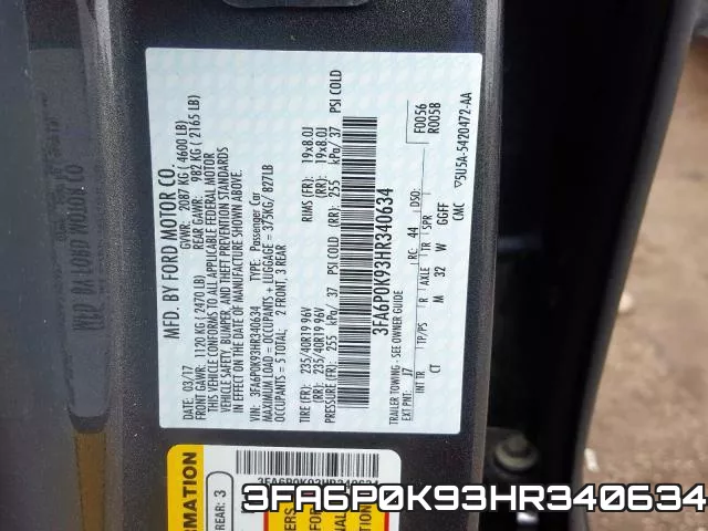 3FA6P0K93HR340634 фото 2