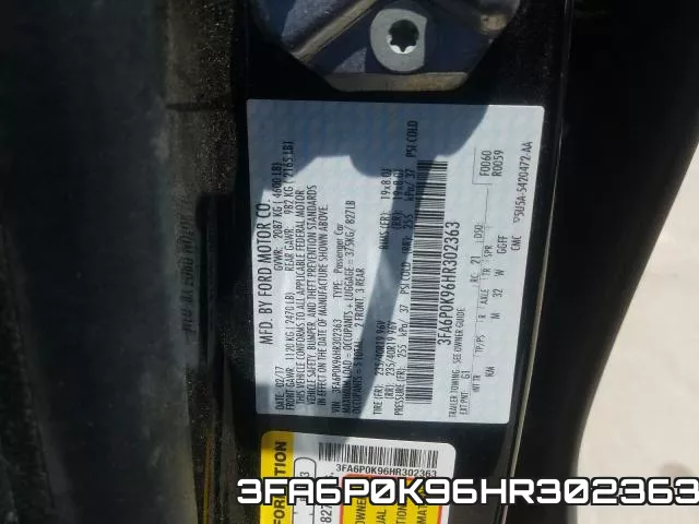 3FA6P0K96HR302363 фото 2