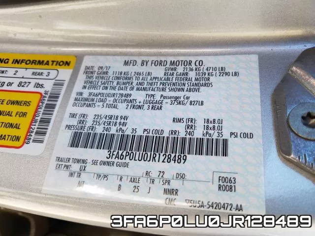 3FA6P0LU0JR128489 фото 2