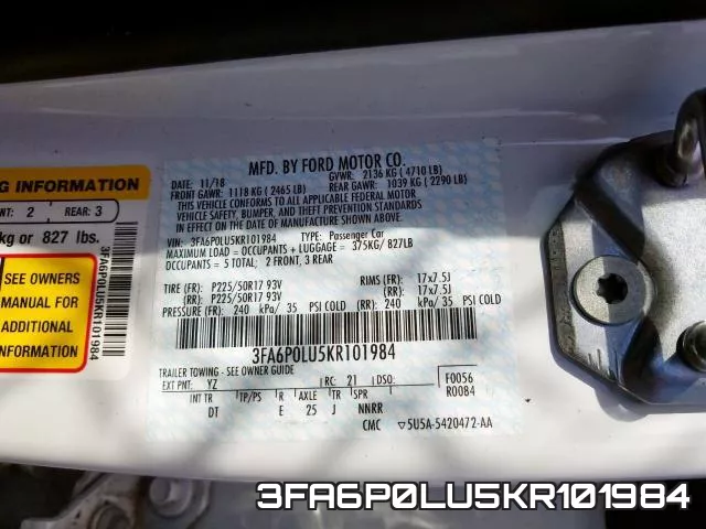 3FA6P0LU5KR101984 фото 2