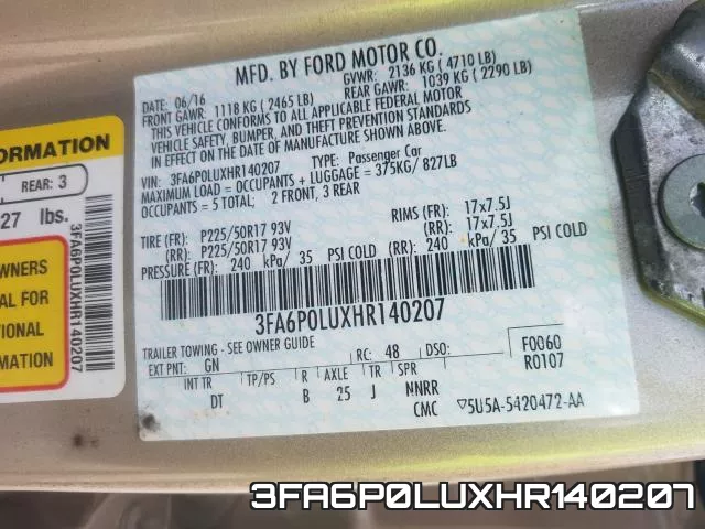 3FA6P0LUXHR140207 фото 2