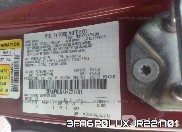 3FA6P0LUXJR221701 фото 10
