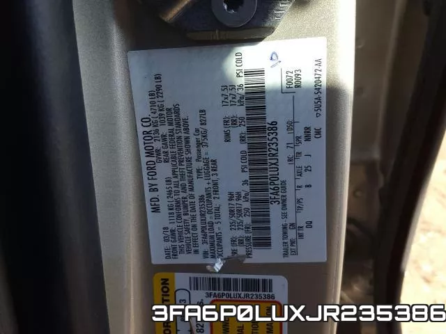 3FA6P0LUXJR235386 фото 2