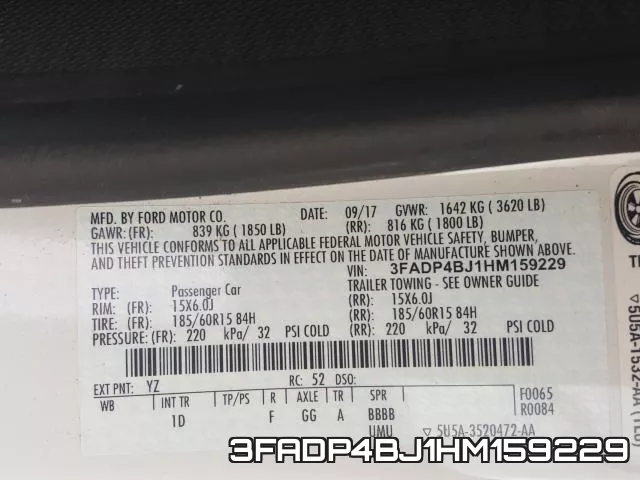 3FADP4BJ1HM159229 фото 2