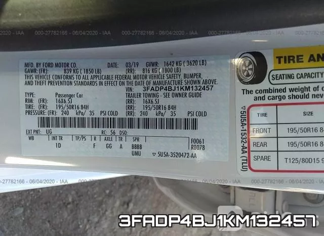 3FADP4BJ1KM132457 фото 10