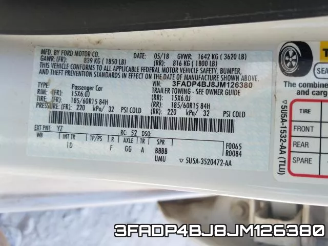 3FADP4BJ8JM126380 фото 2